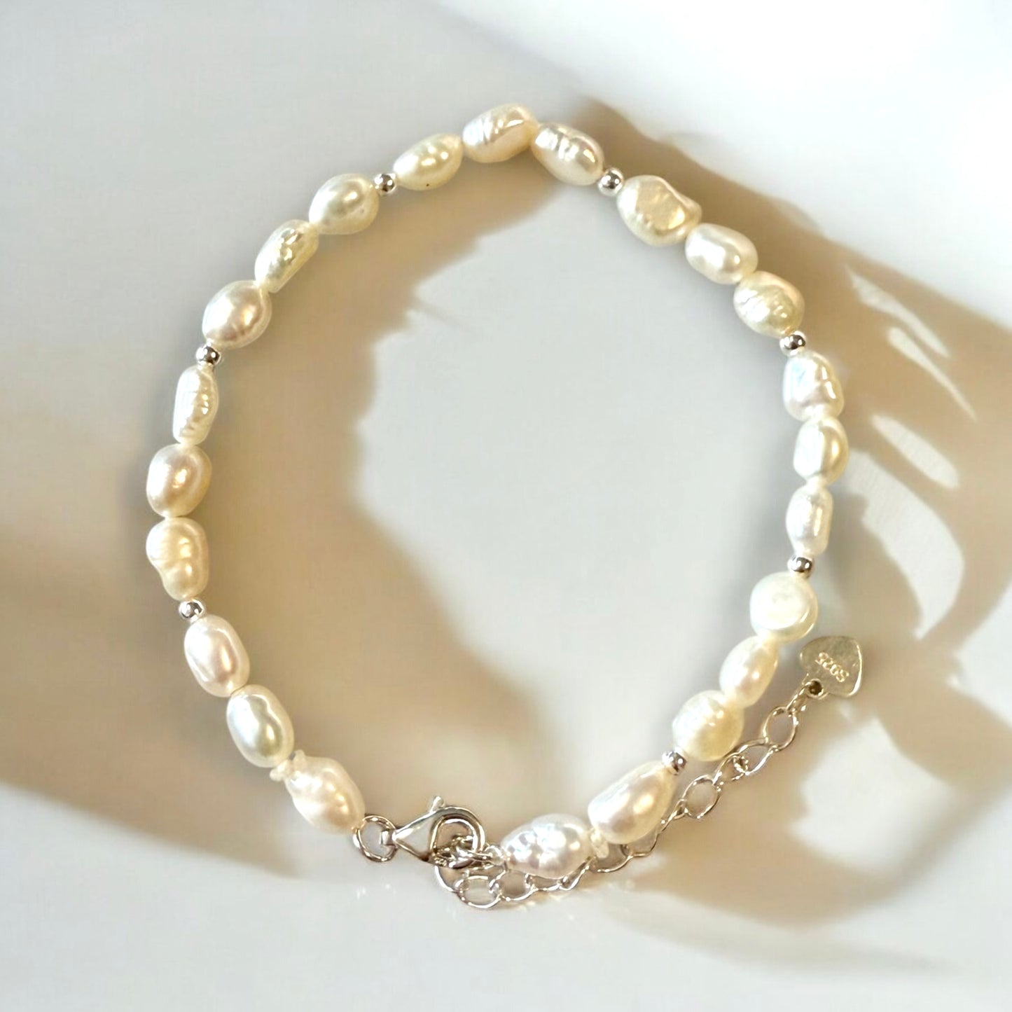 4-5mm size Baroque/ Teardrop Shape Freshwater Pearl Bracelet - jptreasureschest