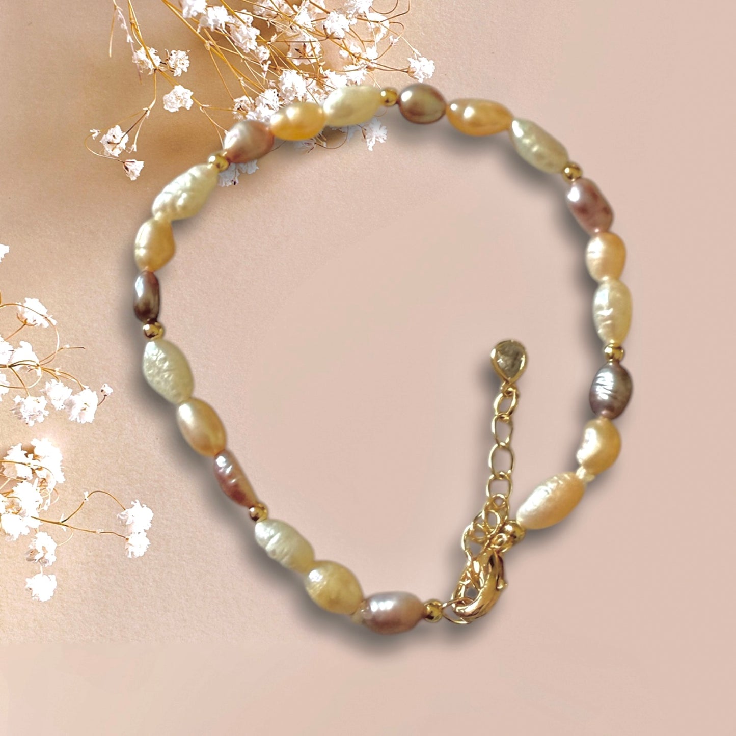 4-5mm size Baroque/ Teardrop Shape Freshwater Pearl Bracelet - jptreasureschest