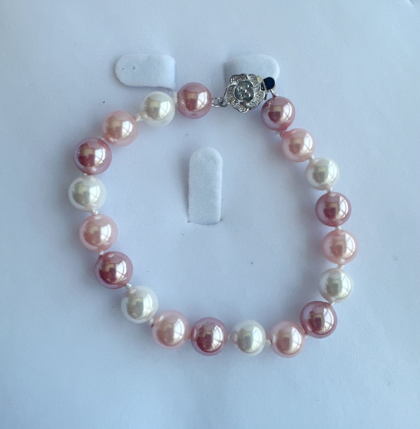 8mm Mother of Pearl Pearl Bracelet - jptreasureschest