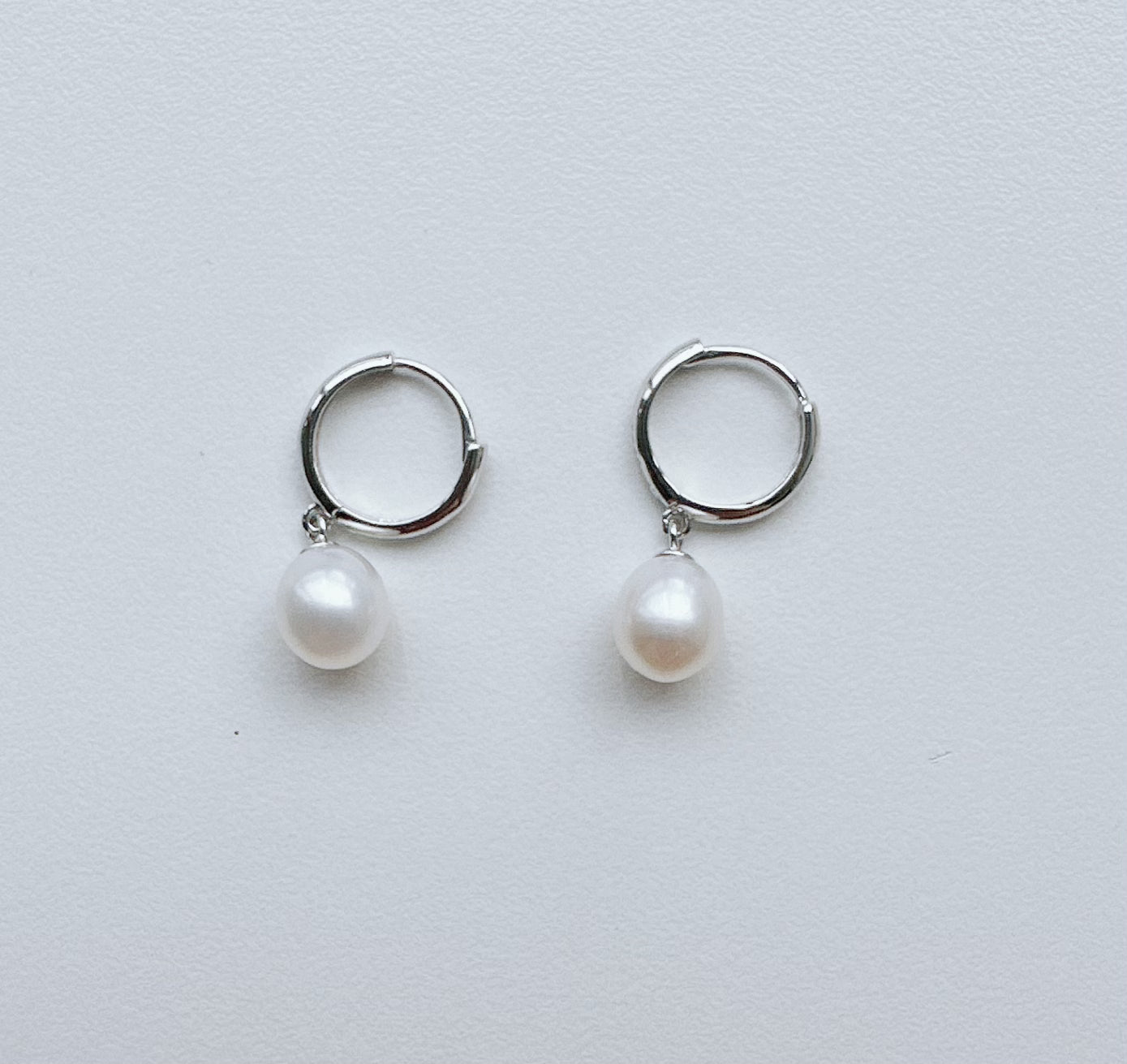 Standard Size Hoop Earrings With Freshwater Pearl - jptreasureschest