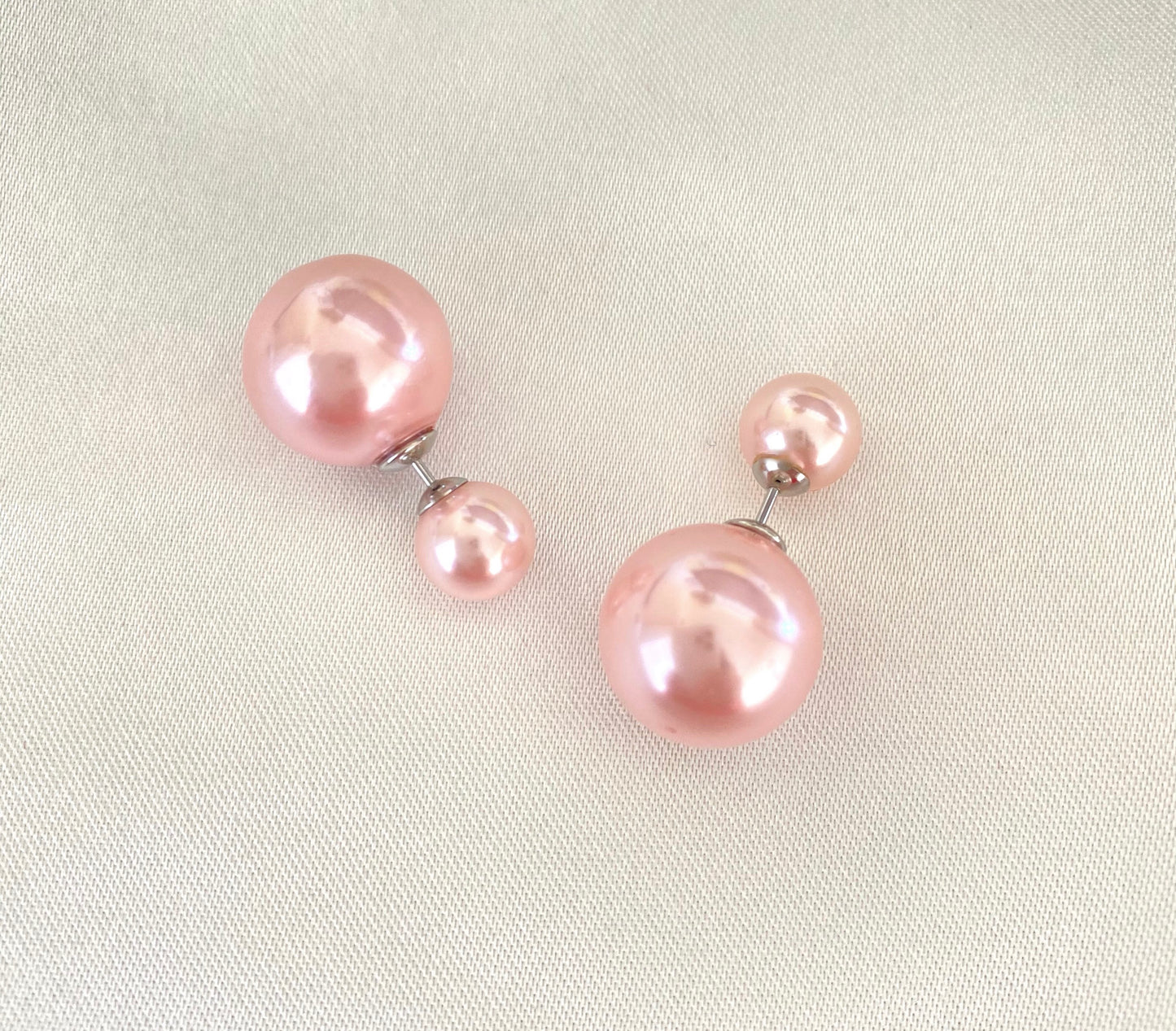 Double Sea Shell pearl earrings - jptreasureschest