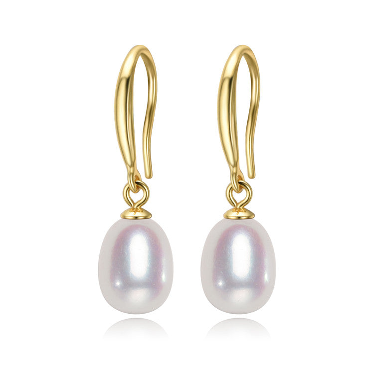8-10mm Drop Shape Freshwater Pearl Earrings - jptreasureschest