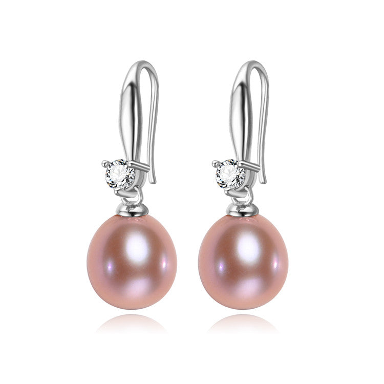 9-10mm AAA Drop Freshwater Pearl 925 Sterling Silver Earrings - jptreasureschest