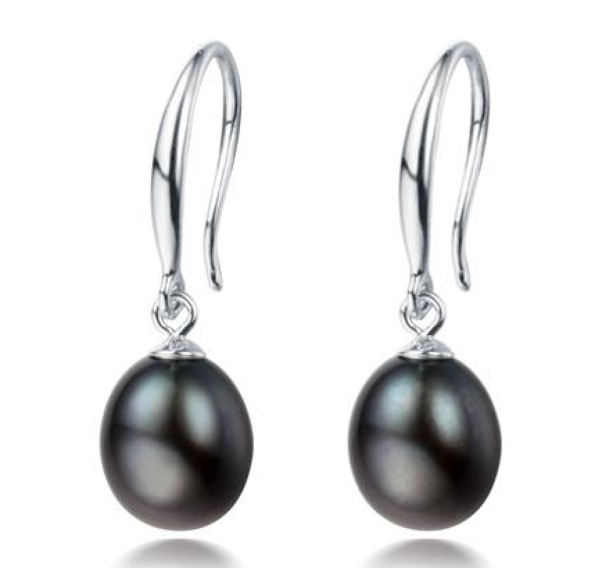 8-9mm AAA Freshwater Pearl Classic Dangling Earrings 925 Sterling Silver - jptreasureschest