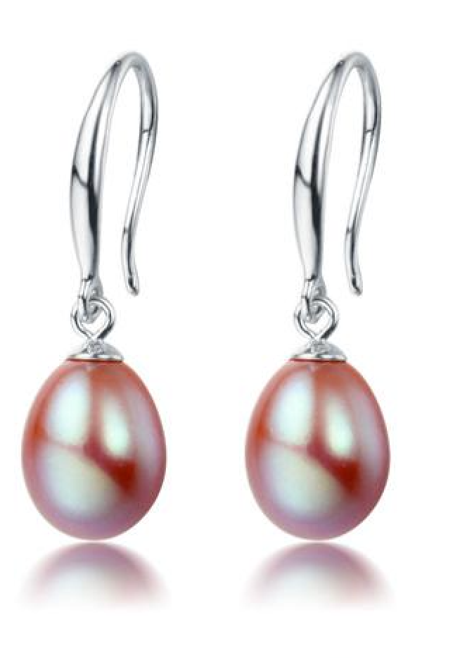 8-9mm AAA Freshwater Pearl Classic Dangling Earrings 925 Sterling Silver - jptreasureschest