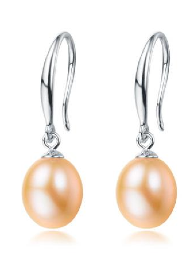 8-9mm AAA Freshwater Pearl Classic Dangling Earrings 925 Sterling Silver - jptreasureschest
