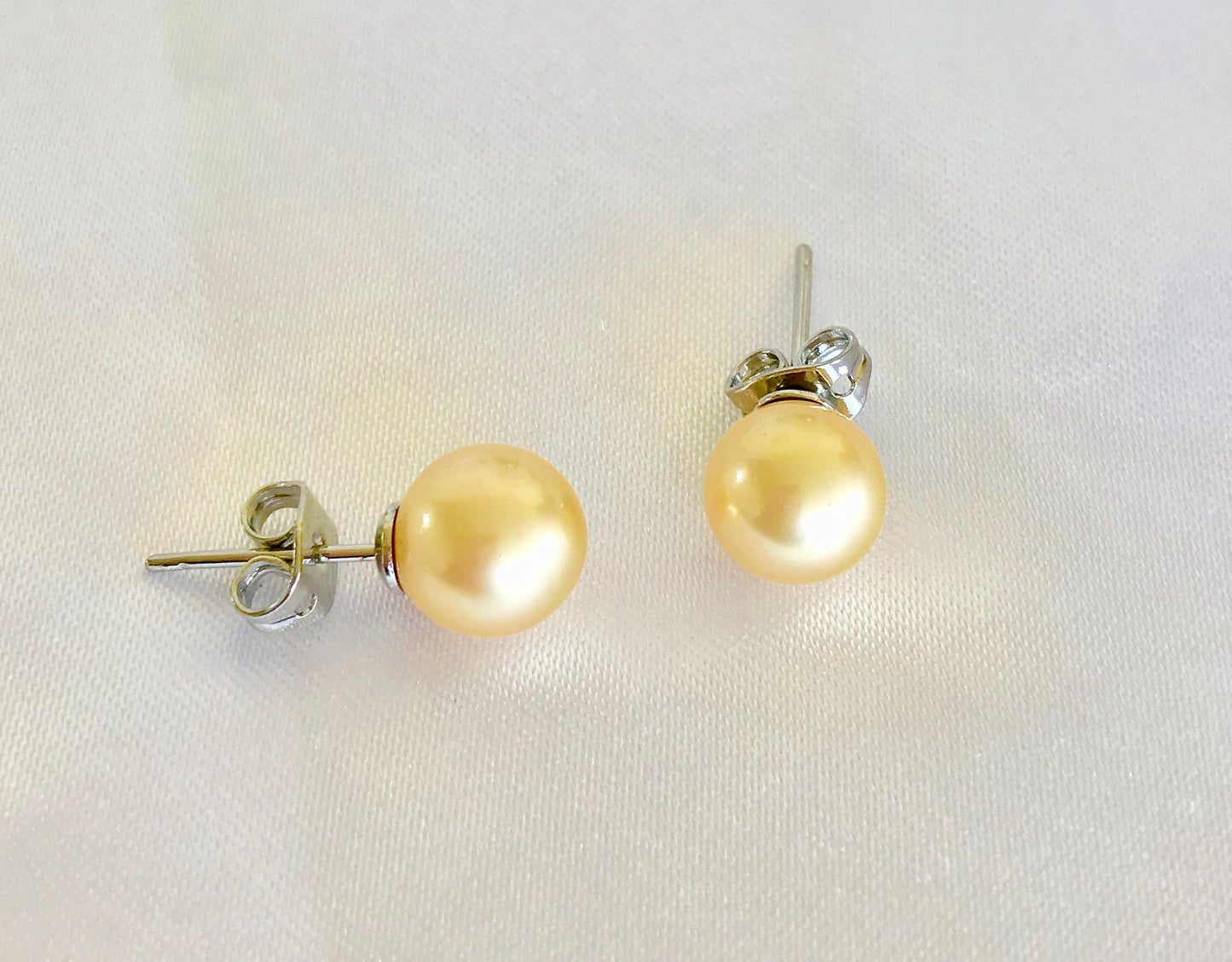 6mm Sea Shell Pearl Earrings - jptreasureschest