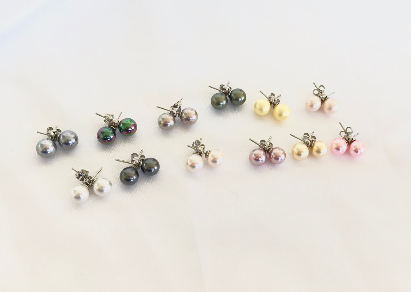 6mm Sea Shell Pearl Earrings - jptreasureschest
