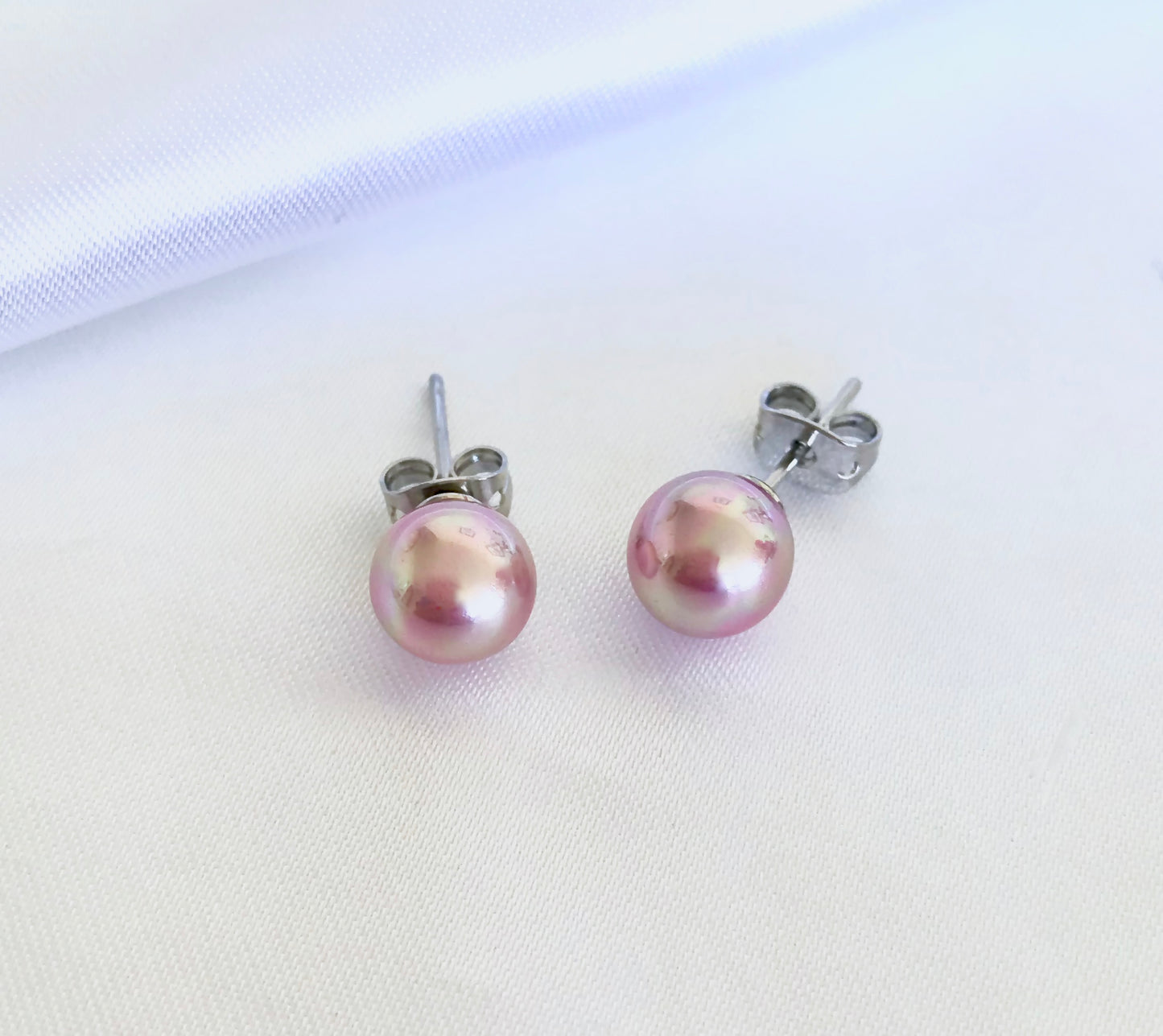 8mm Sea Shell Pearl Earrings - jptreasureschest