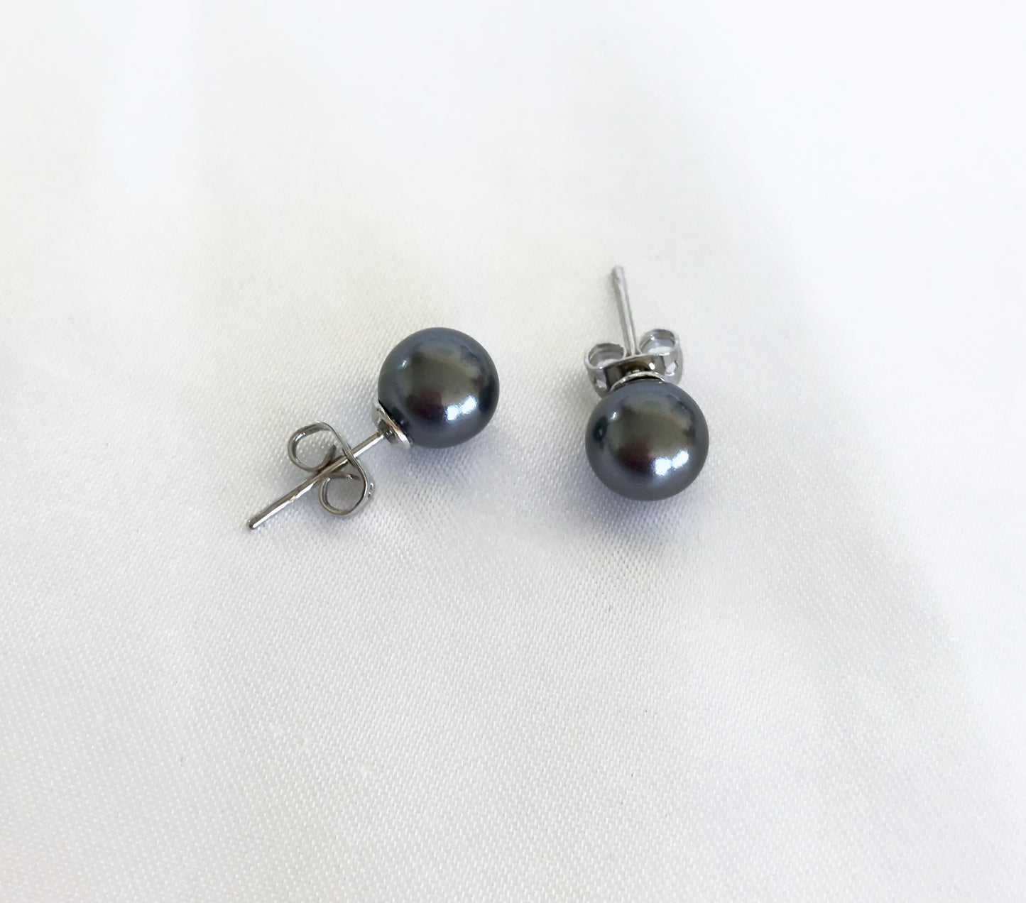 6mm Sea Shell Pearl Earrings - jptreasureschest