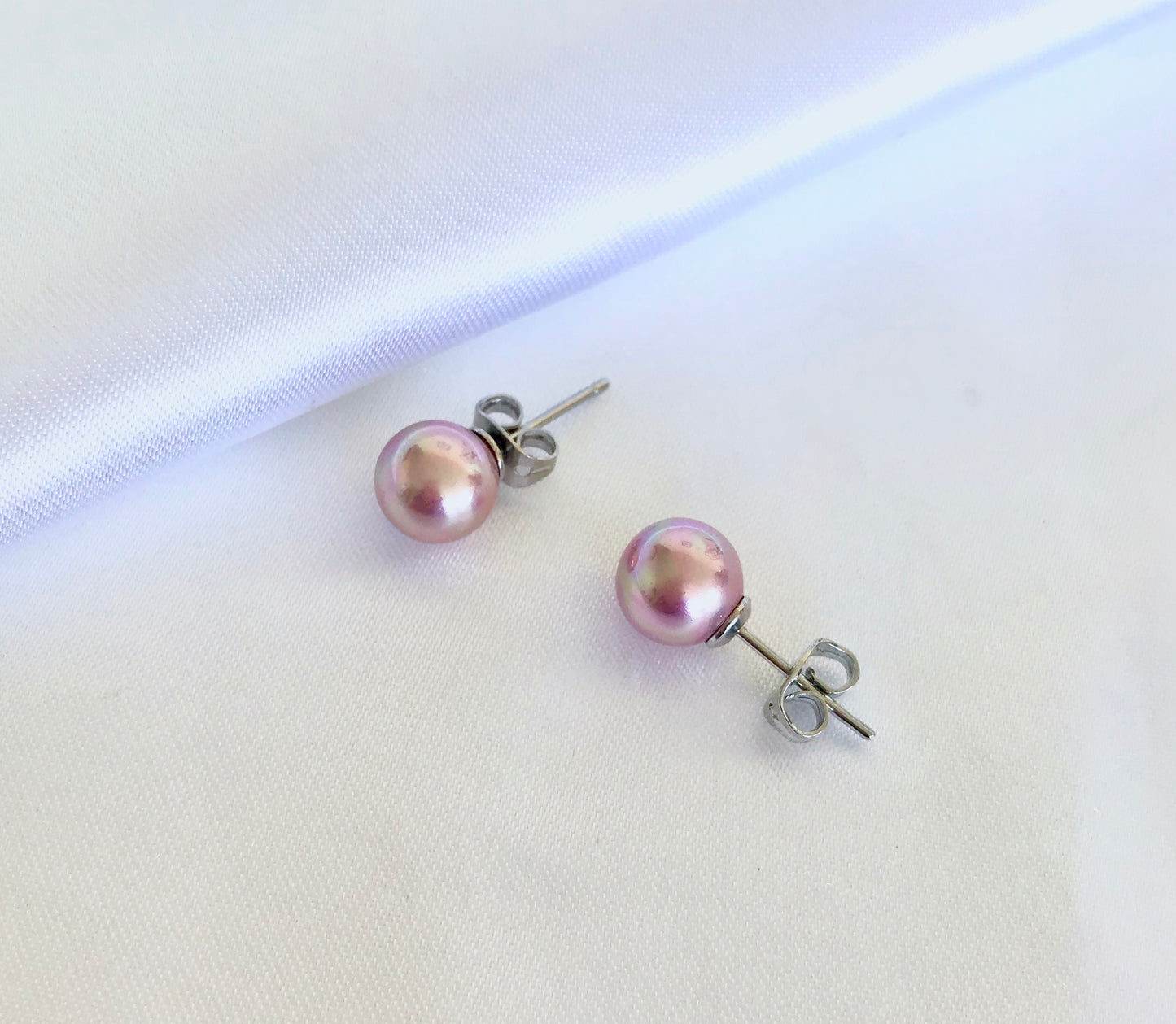 6mm Sea Shell Pearl Earrings - jptreasureschest