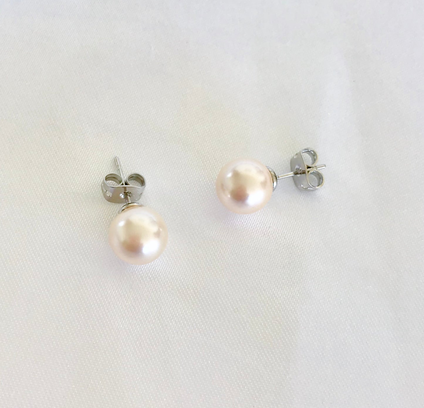 6mm Sea Shell Pearl Earrings - jptreasureschest