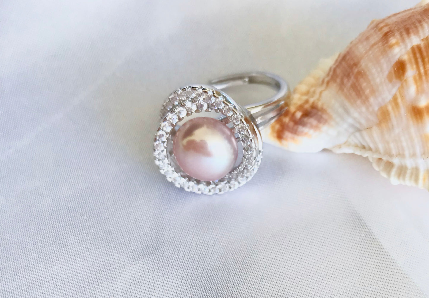 9-10mm Natural Freshwater Pearl Adjustable Ring - jptreasureschest