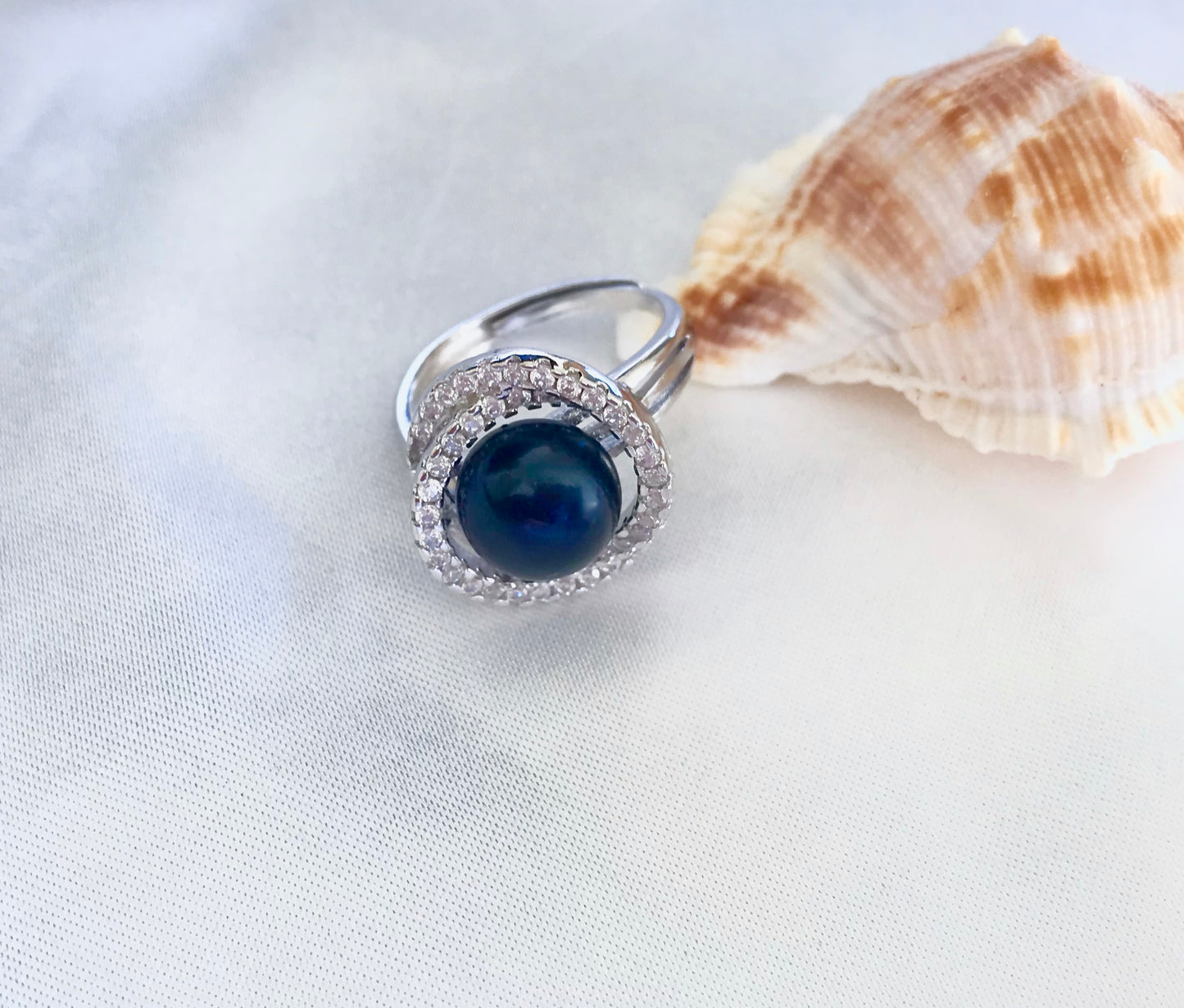9-10mm Natural Freshwater Pearl Adjustable Ring - jptreasureschest