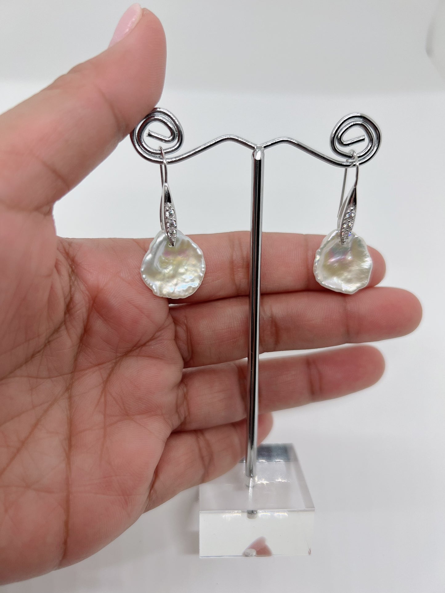 Keshi Freshwater Pearl Earrings - jptreasureschest