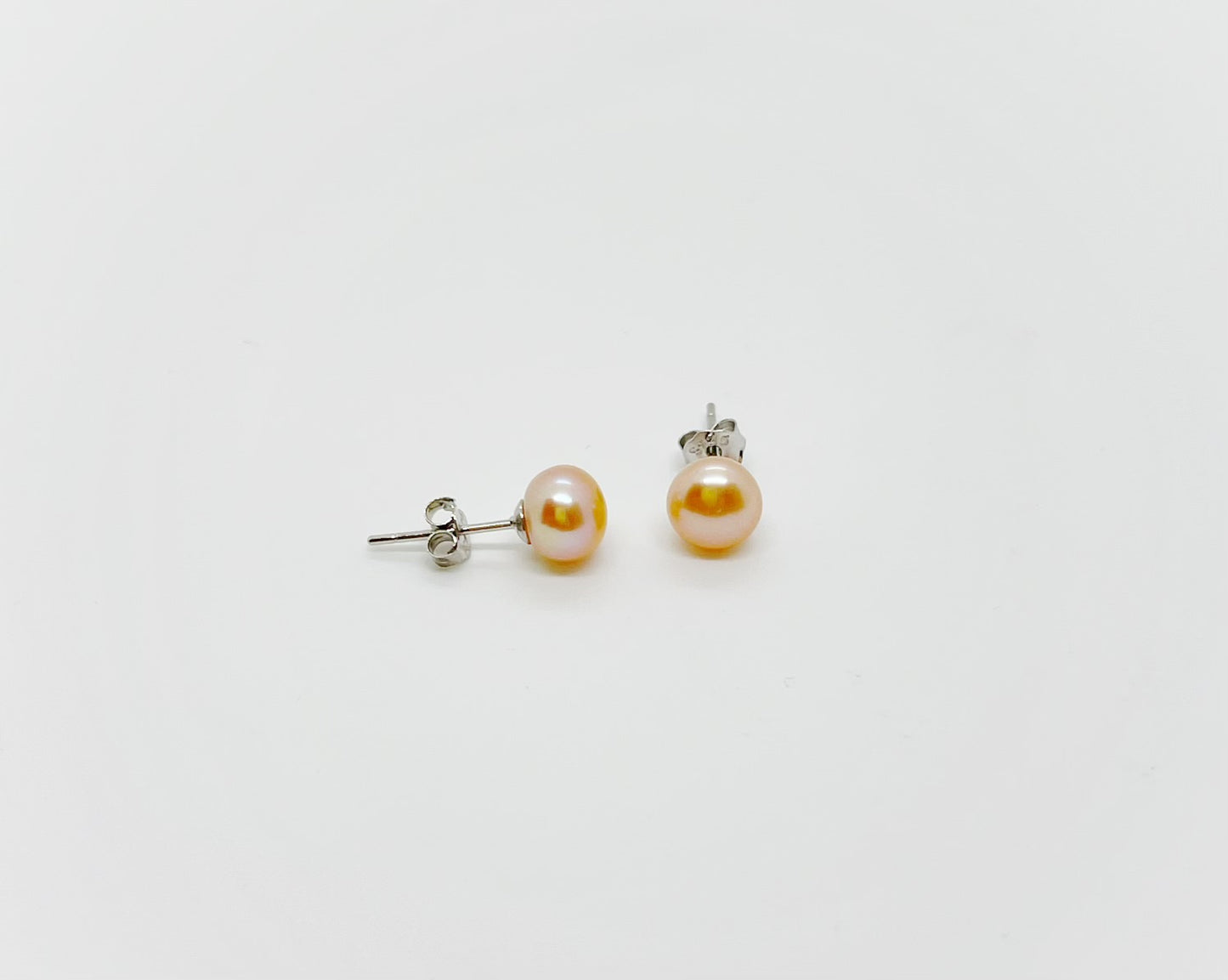 6mm Size Freshwater Pearl Earrings 925 Sterling Silver Stud - jptreasureschest