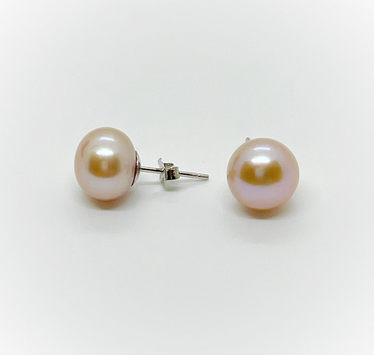 10mm Freshwater Pearl Button Stud Earrings - jptreasureschest