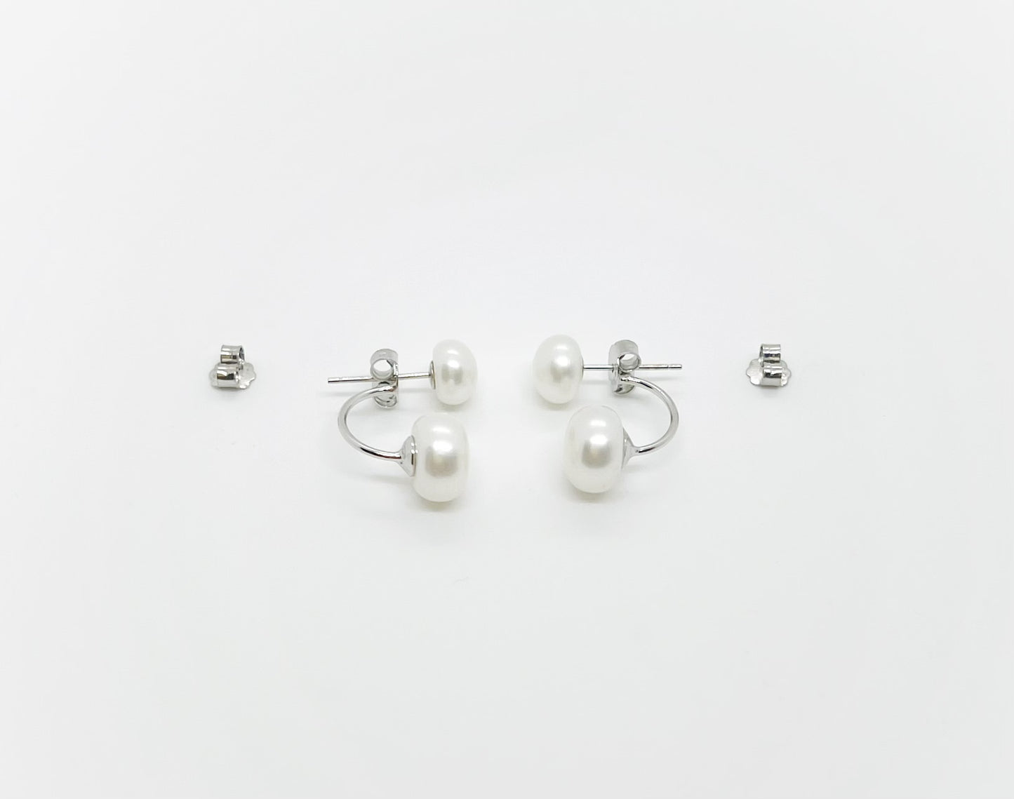 Two in One Earrings Freshwater Pearl Earrings - jptreasureschest