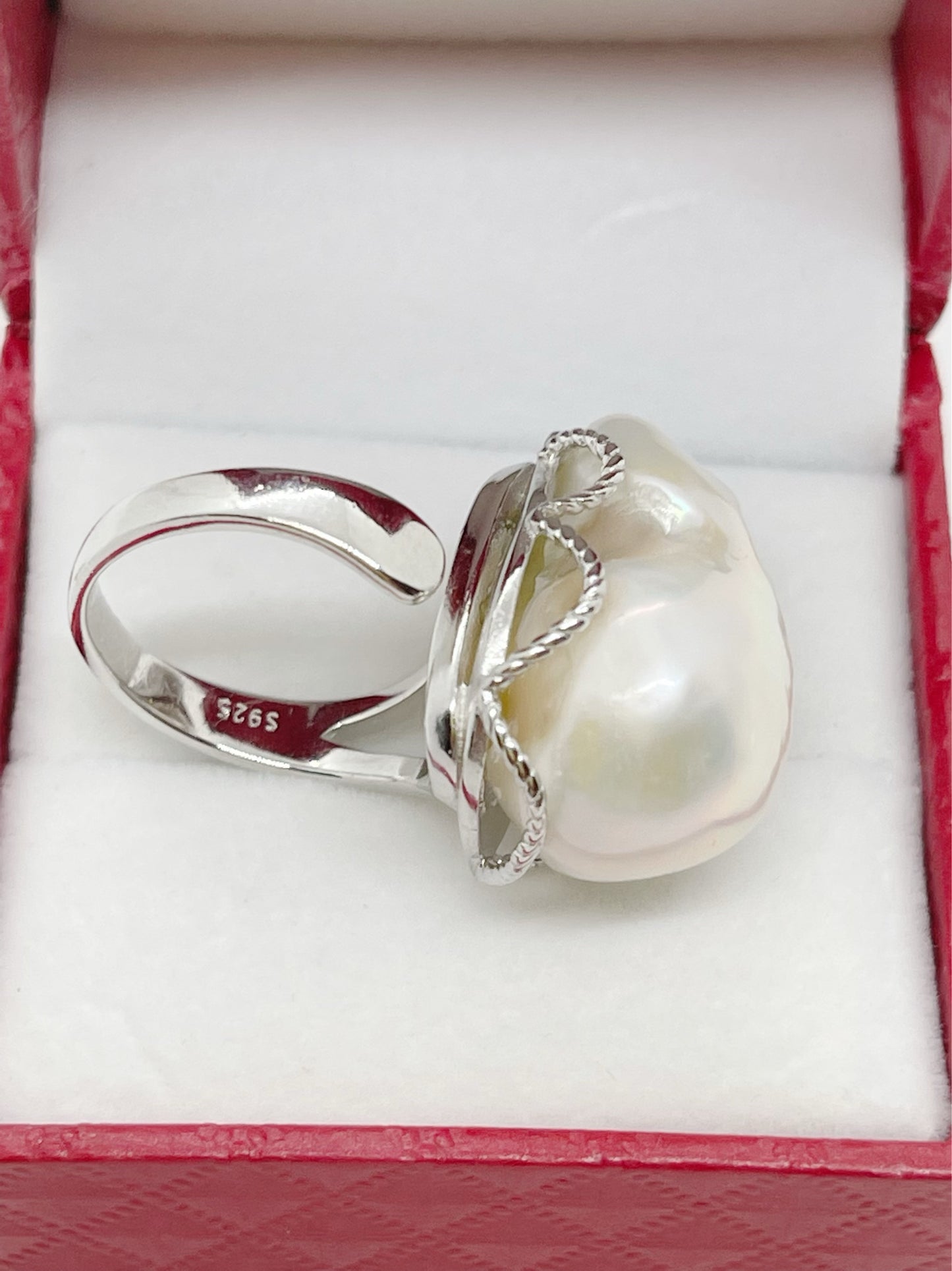 15-17mm Adjustable Baroque Freshwater Pearl Ring - jptreasureschest