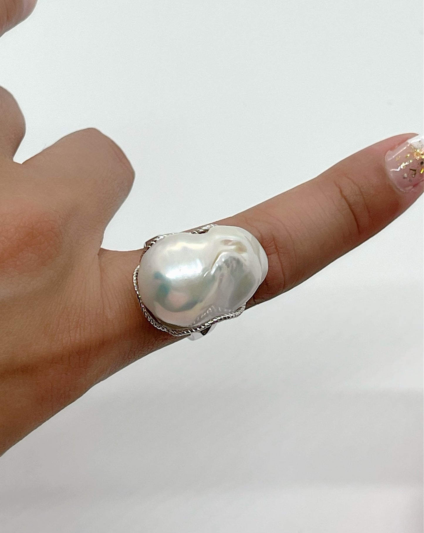 15-17mm Adjustable Baroque Freshwater Pearl Ring - jptreasureschest