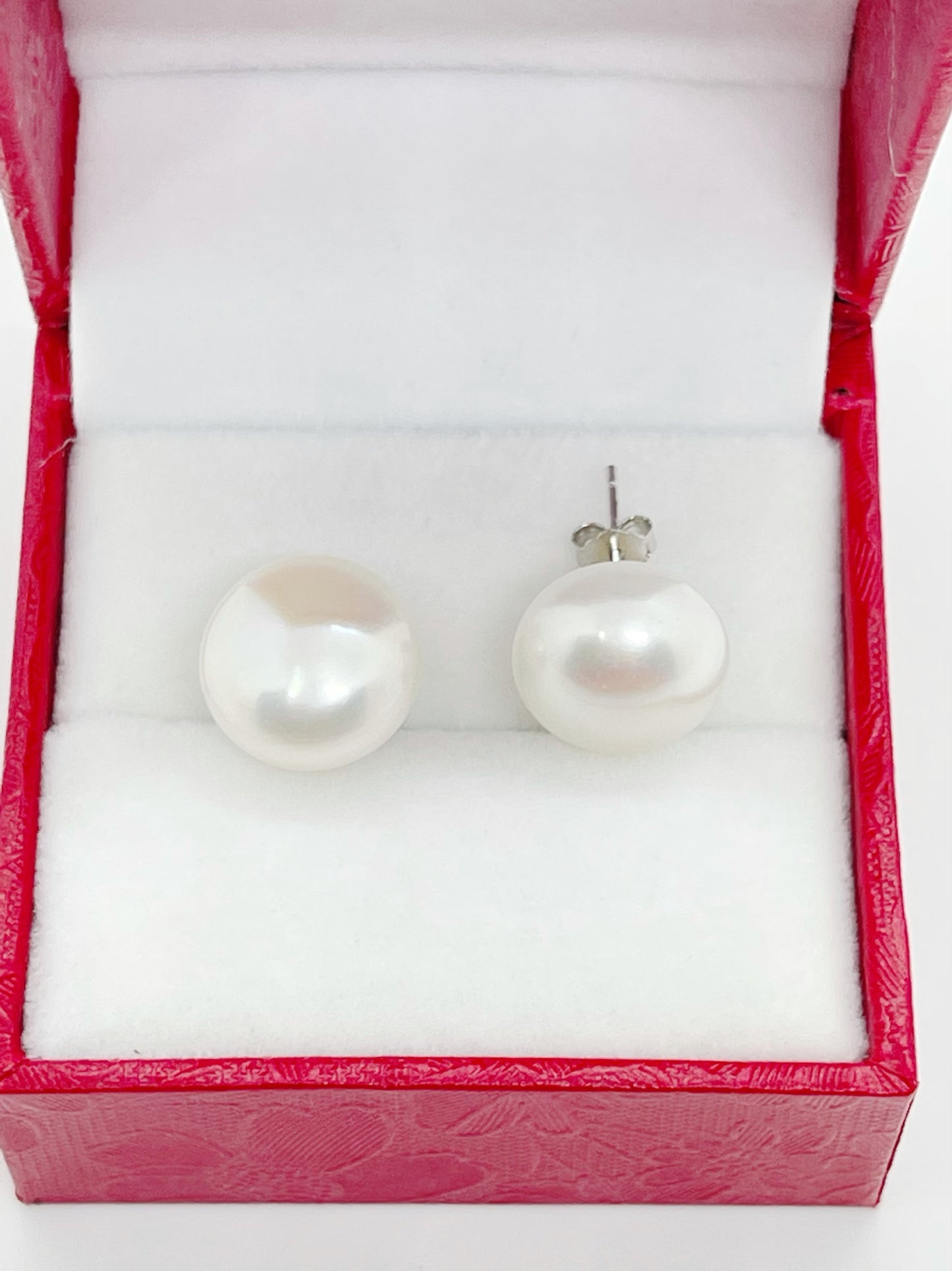 12-13mm AAA Freshwater Pearl Earrings Stud 925 Sterling Silver - jptreasureschest