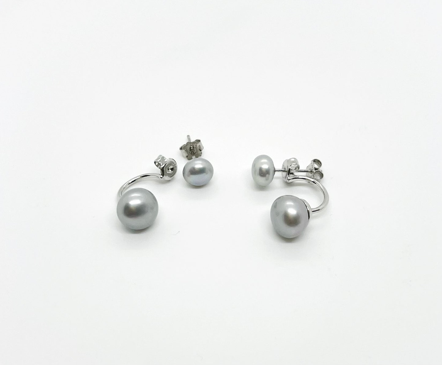 Two in One Earrings Freshwater Pearl Earrings - jptreasureschest