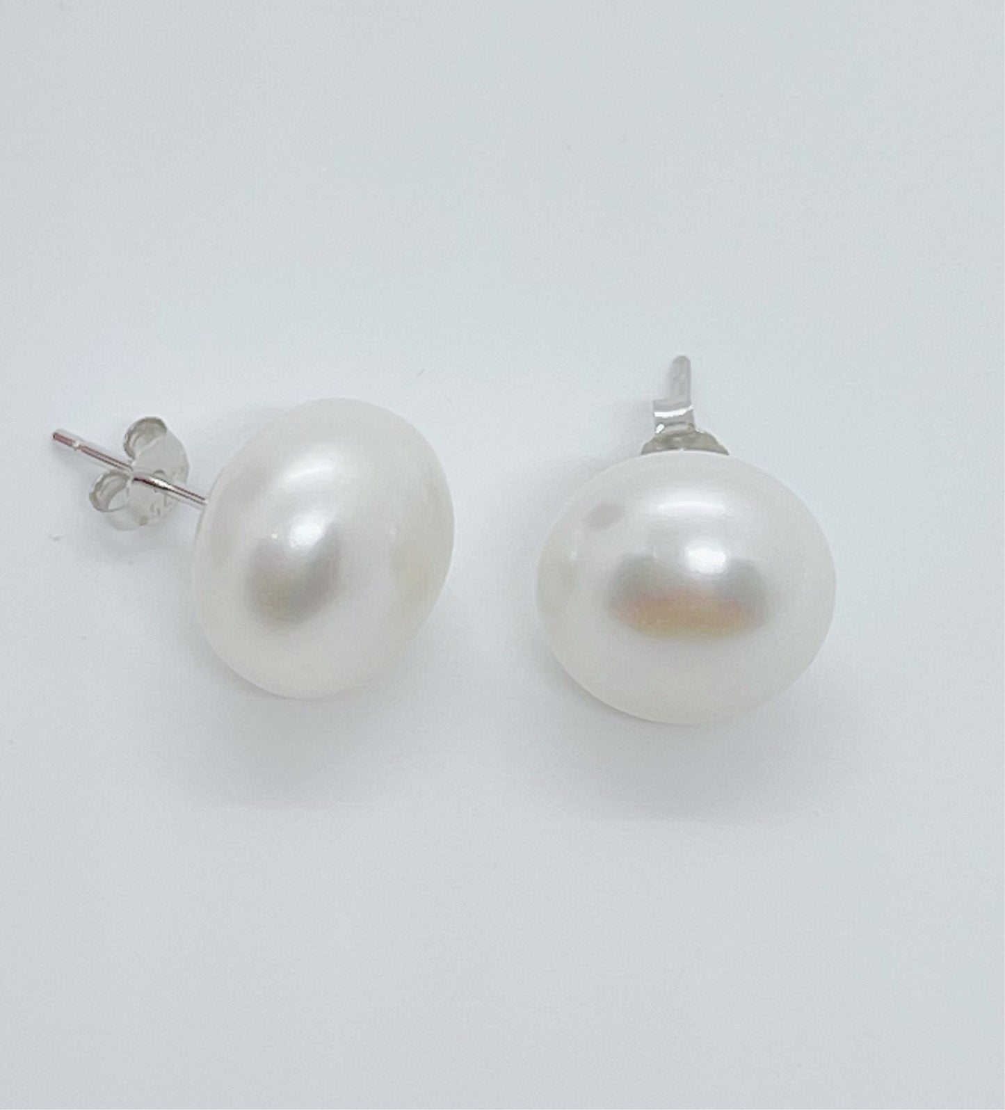 12-13mm AAA Freshwater Pearl Earrings Stud 925 Sterling Silver - jptreasureschest