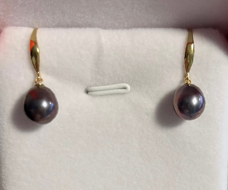 10mm Freshwater Pearl Earrings Drop - jptreasureschest