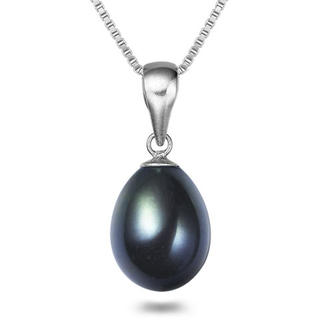 8-10mm Drop Freshwater Pearl pendant 925 sterling silver - jptreasureschest