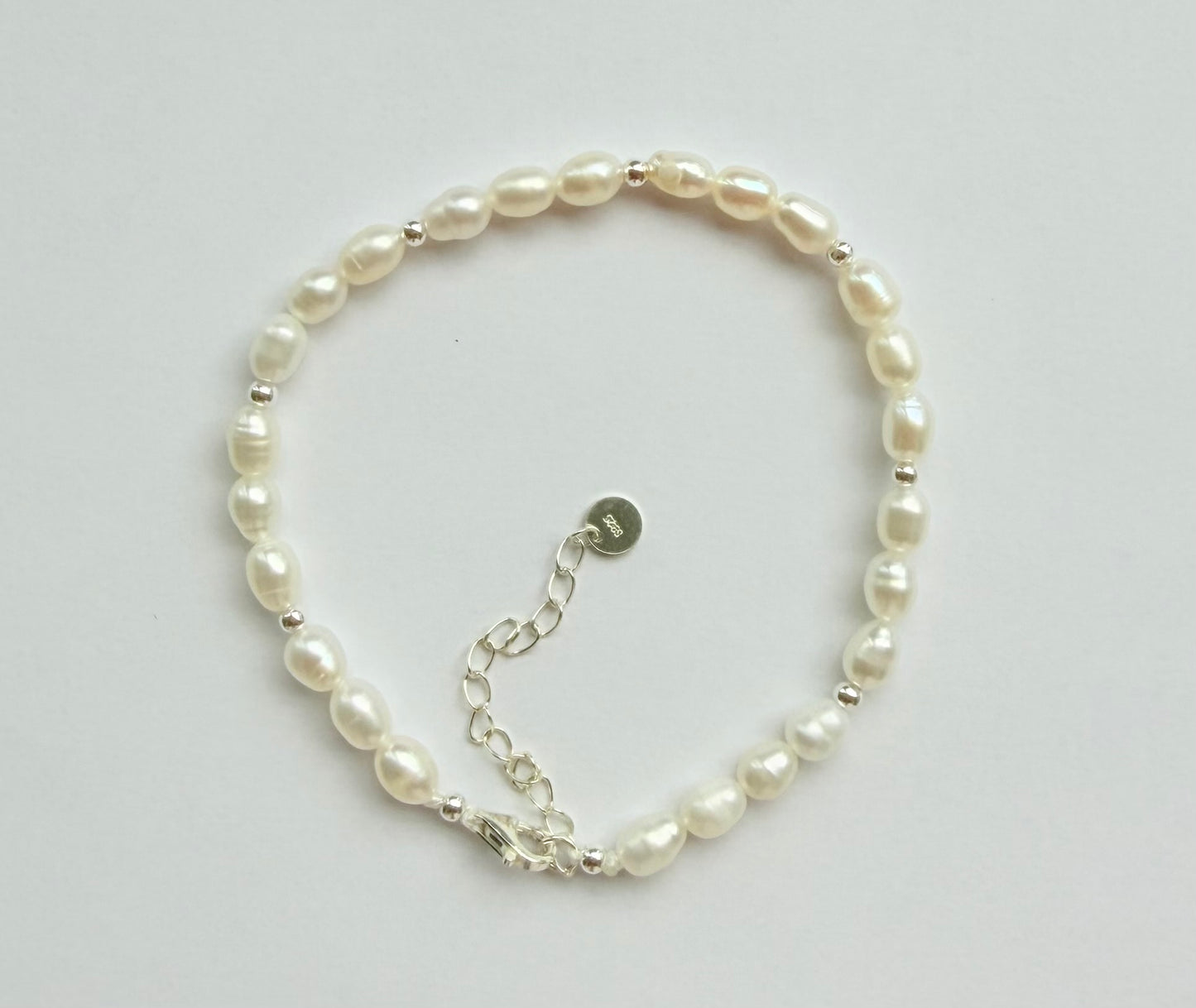 4-5mm size Freshwater Pearl Bracelet with Sterling Silver clasp