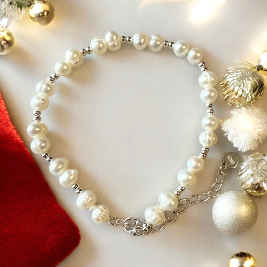 3-5mm size Potato shape freshwater pearl bracelet - jptreasureschest
