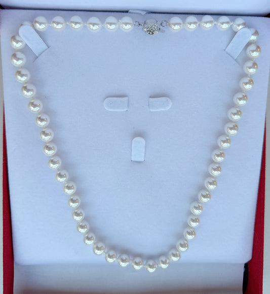 8mm Mother of Pearl Necklace - jptreasureschest