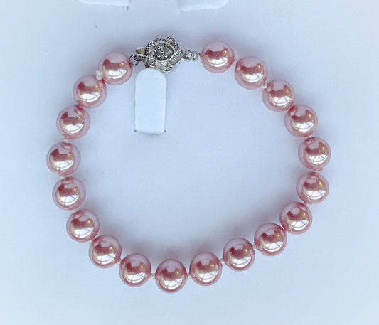 8mm Mother of Pearl Pearl Bracelet - jptreasureschest