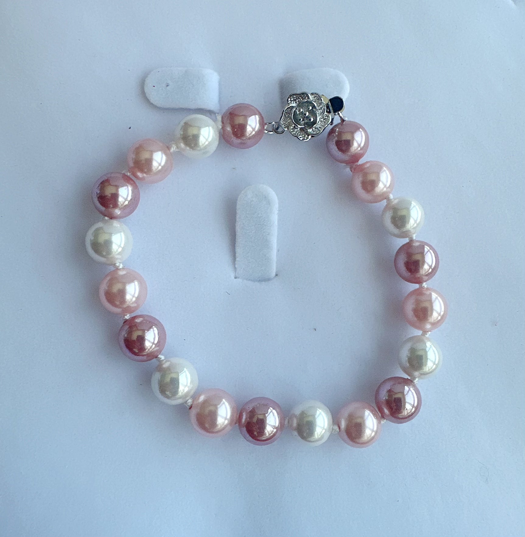 8mm Mother of Pearl Pearl Bracelet - jptreasureschest