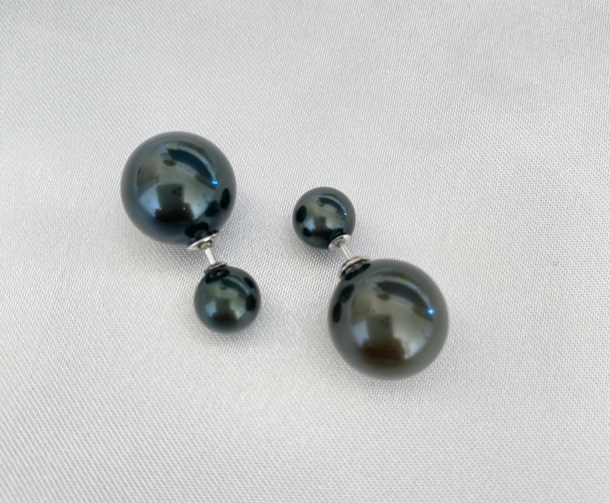 Double Sea Shell pearl earrings - jptreasureschest