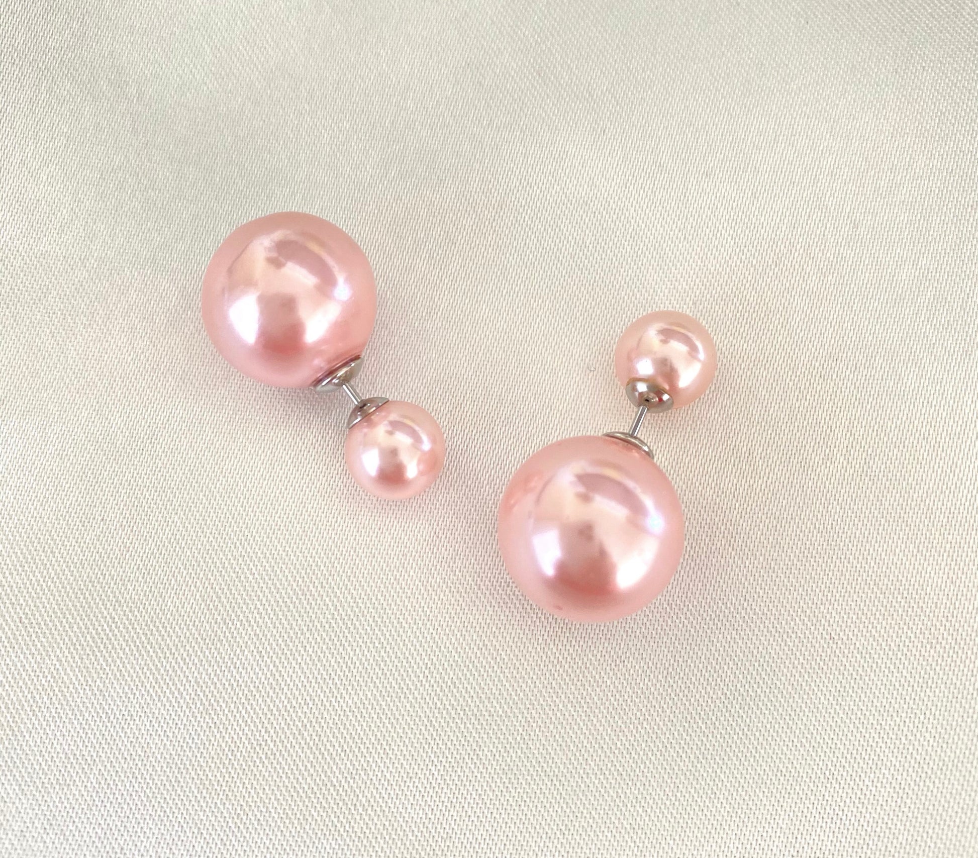 Double Sea Shell pearl earrings - jptreasureschest