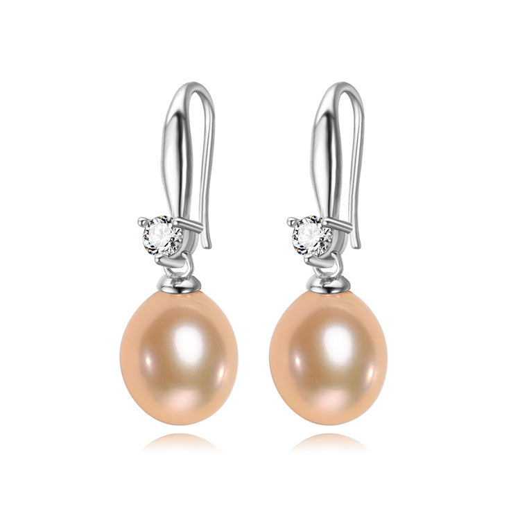 9-10mm AAA Drop Freshwater Pearl 925 Sterling Silver Earrings - jptreasureschest
