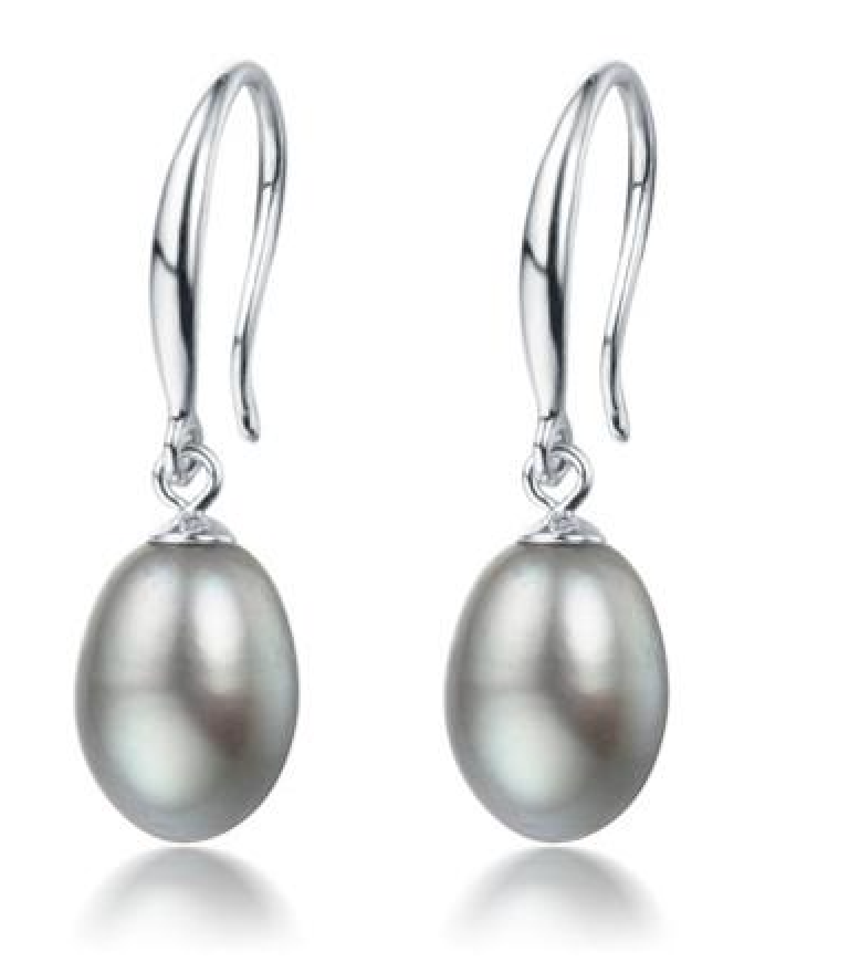 8-9mm AAA Freshwater Pearl Classic Dangling Earrings 925 Sterling Silver - jptreasureschest