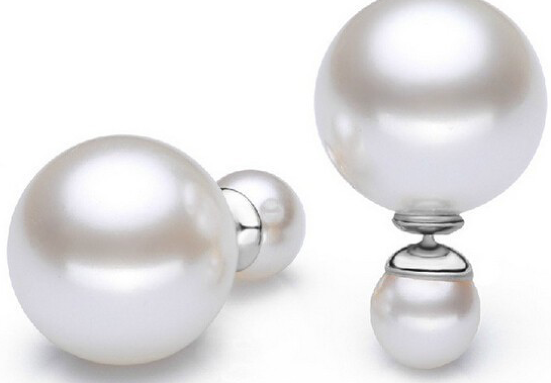 Double Sea Shell pearl earrings - jptreasureschest