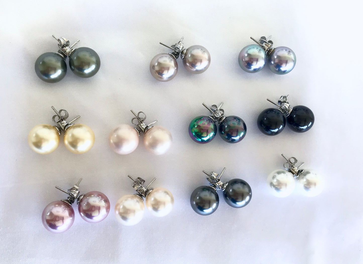 10mm Mother of Pearl Stud Earrings - jptreasureschest
