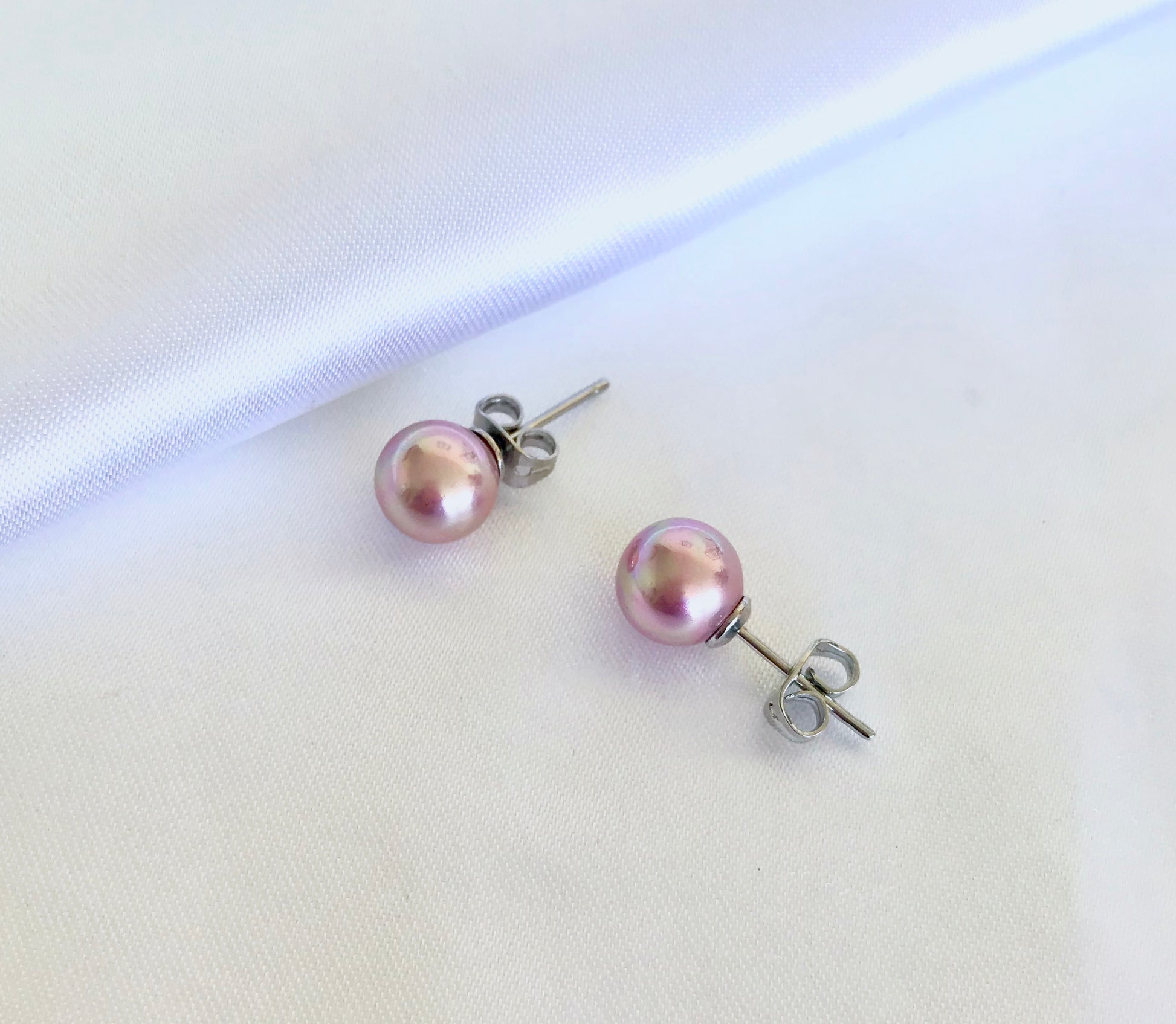 6mm Sea Shell Pearl Earrings - jptreasureschest