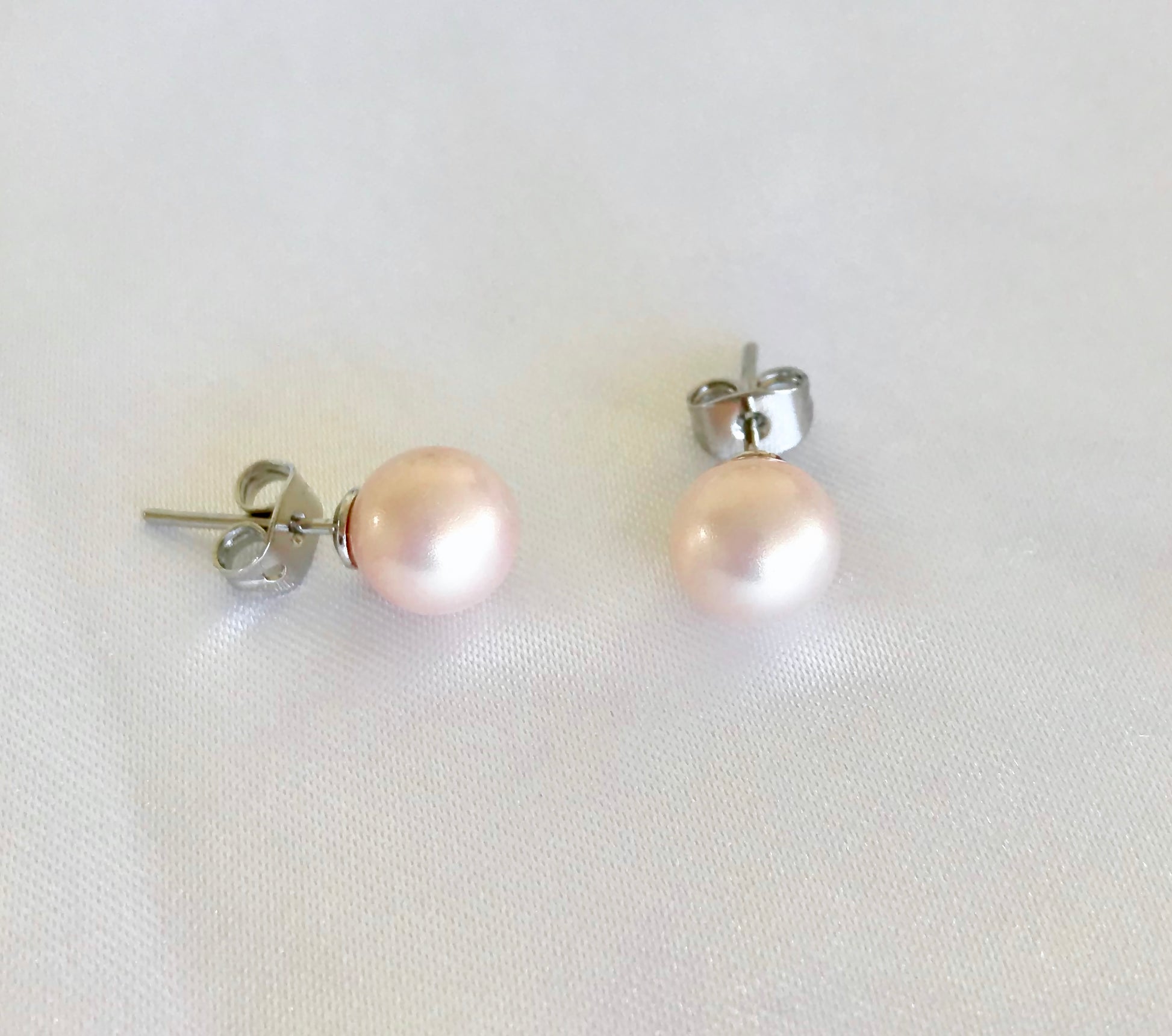 6mm Sea Shell Pearl Earrings - jptreasureschest