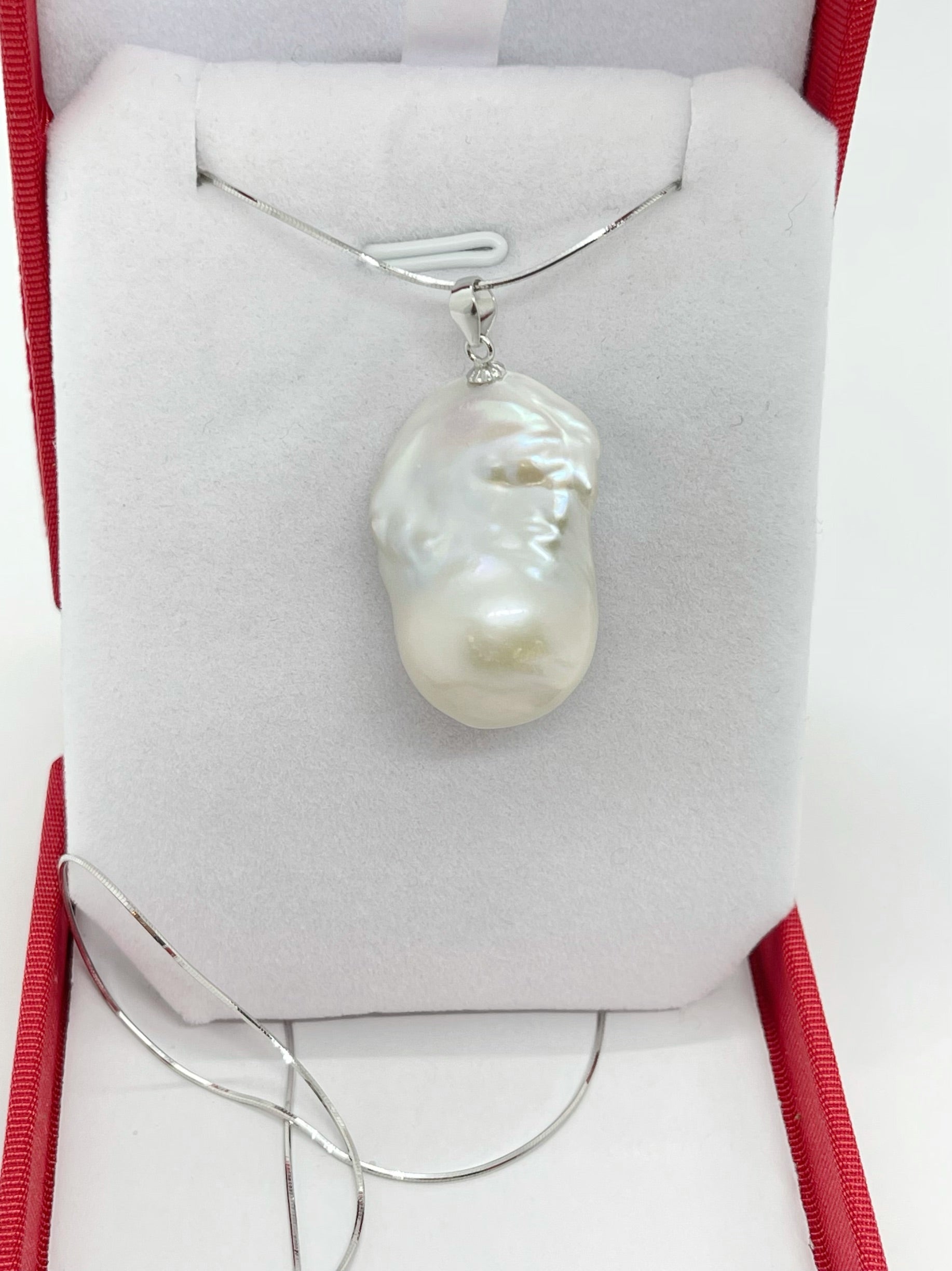 14-15mm AA+ Baroque Freshwater Pearl with 925 Sterling silver Chain Necklace - jptreasureschest