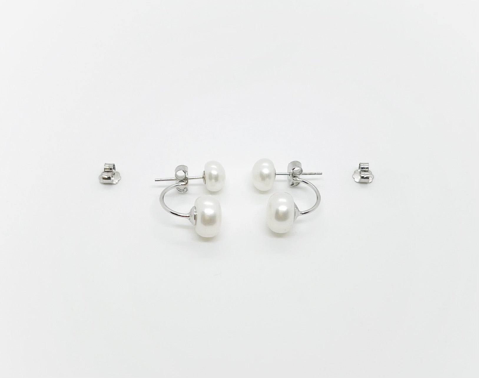 Two in One Earrings Freshwater Pearl Earrings - jptreasureschest