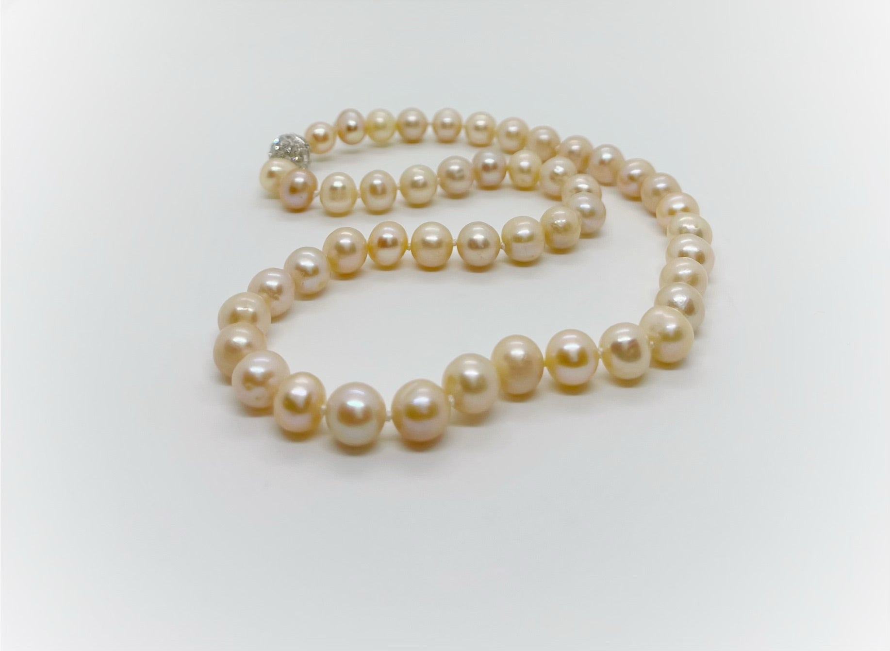8-10mm Freshwater Pearl with screwed Clasp Necklace - jptreasureschest