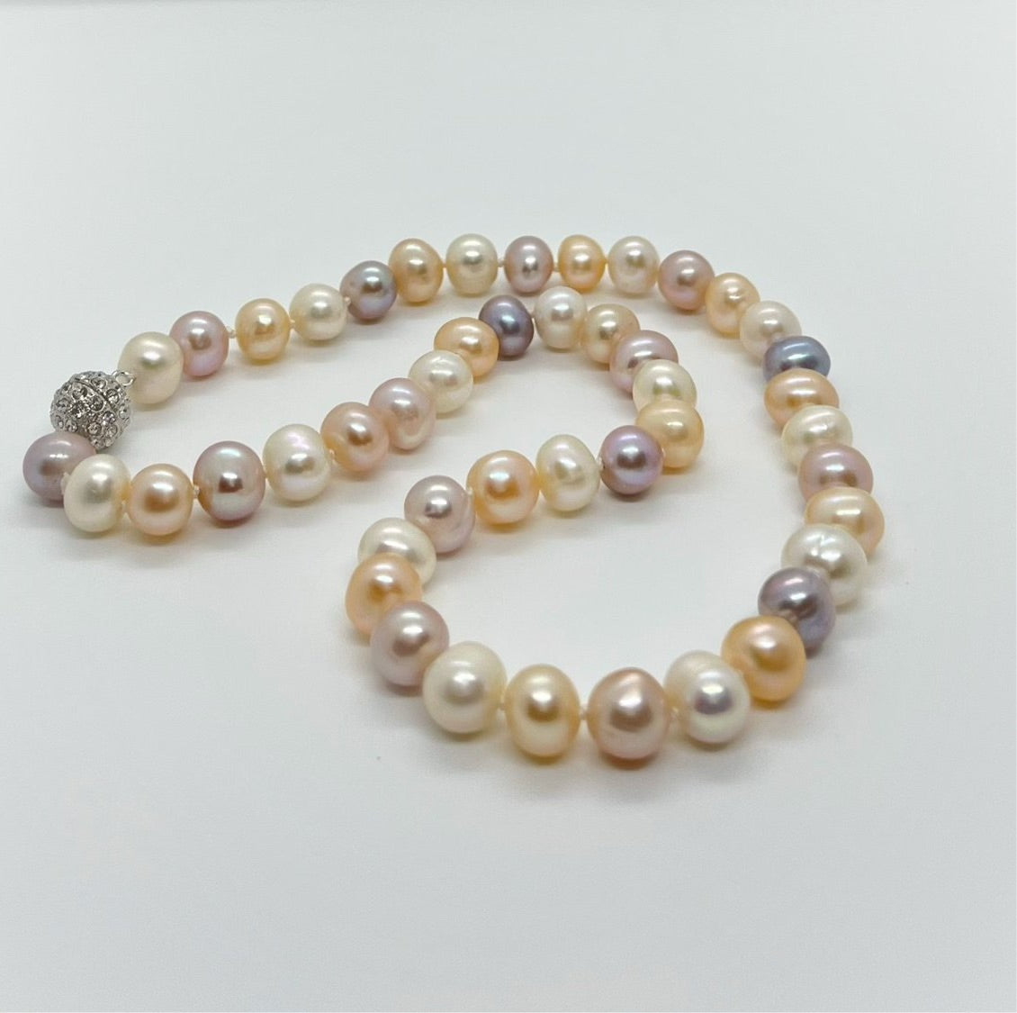 8-10mm Freshwater Pearl with screwed Clasp Necklace - jptreasureschest