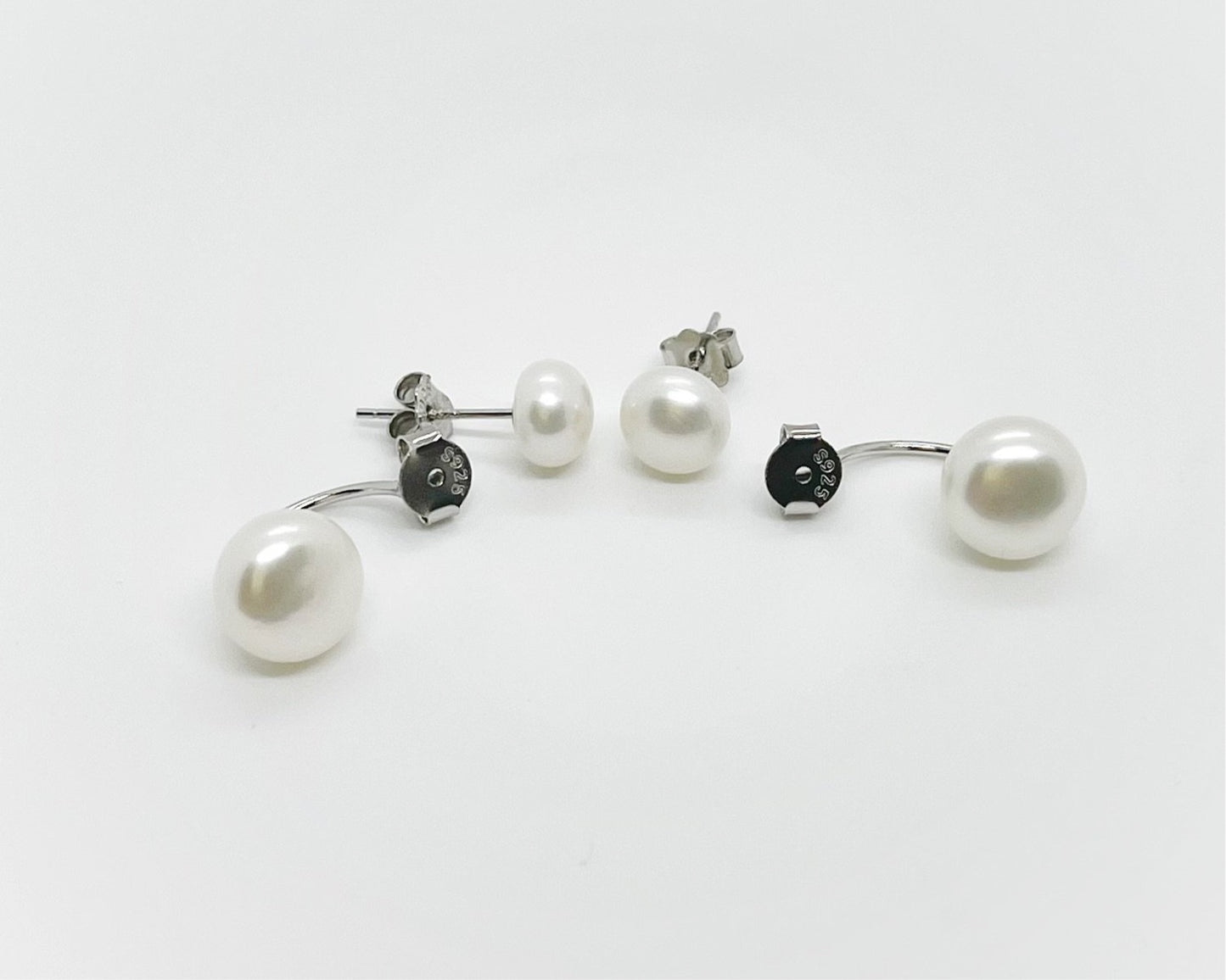 Two in One Earrings Freshwater Pearl Earrings - jptreasureschest