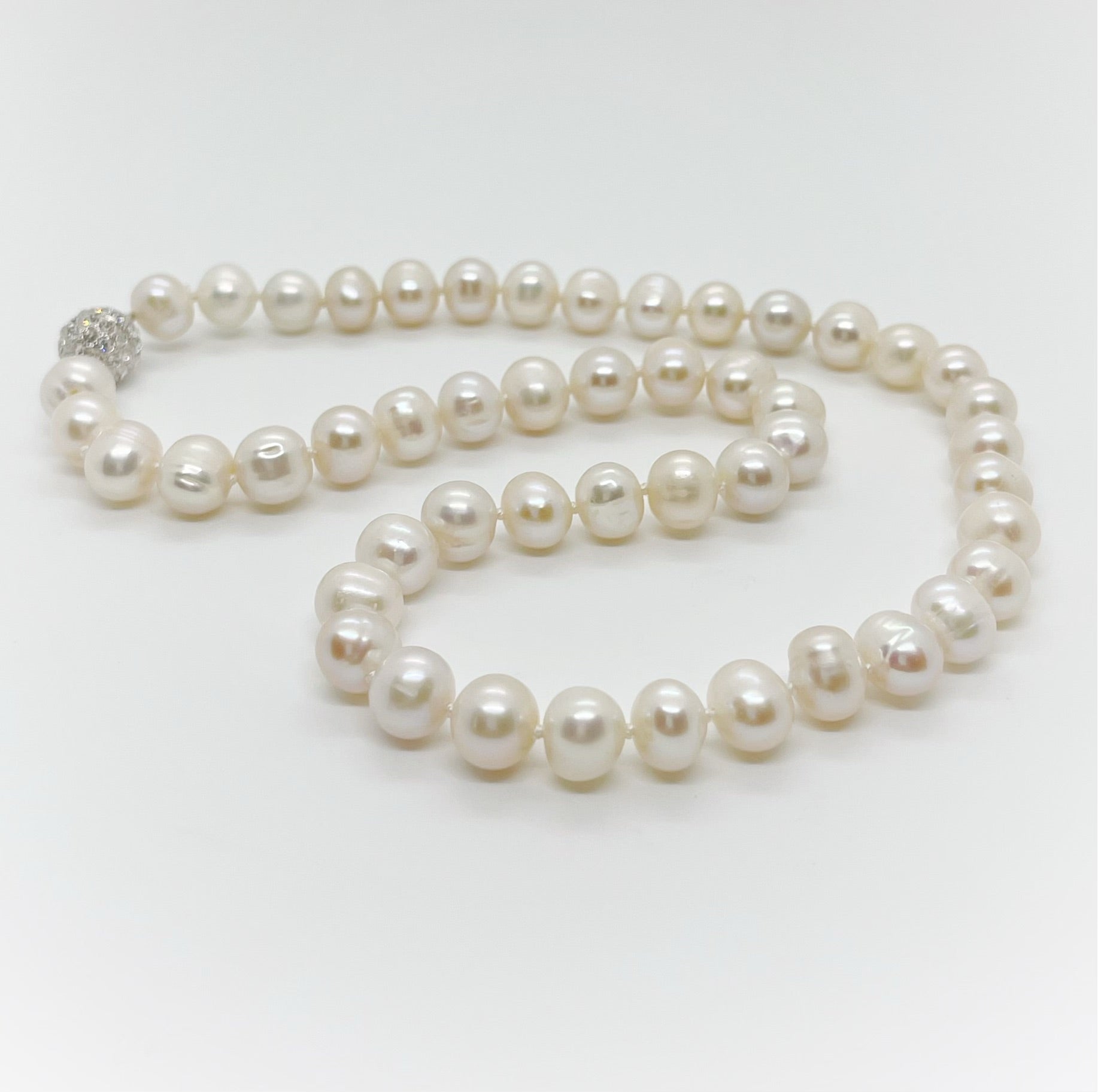 8-10mm Freshwater Pearl with screwed Clasp Necklace - jptreasureschest