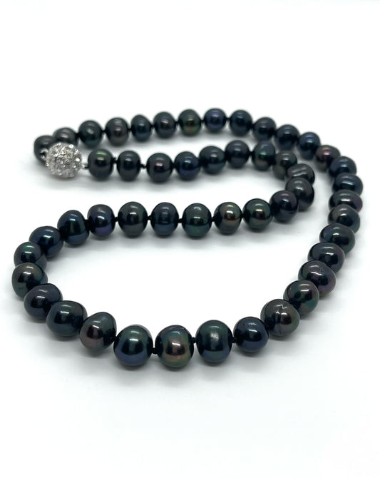 8-10mm Freshwater Pearl with screwed Clasp Necklace - jptreasureschest