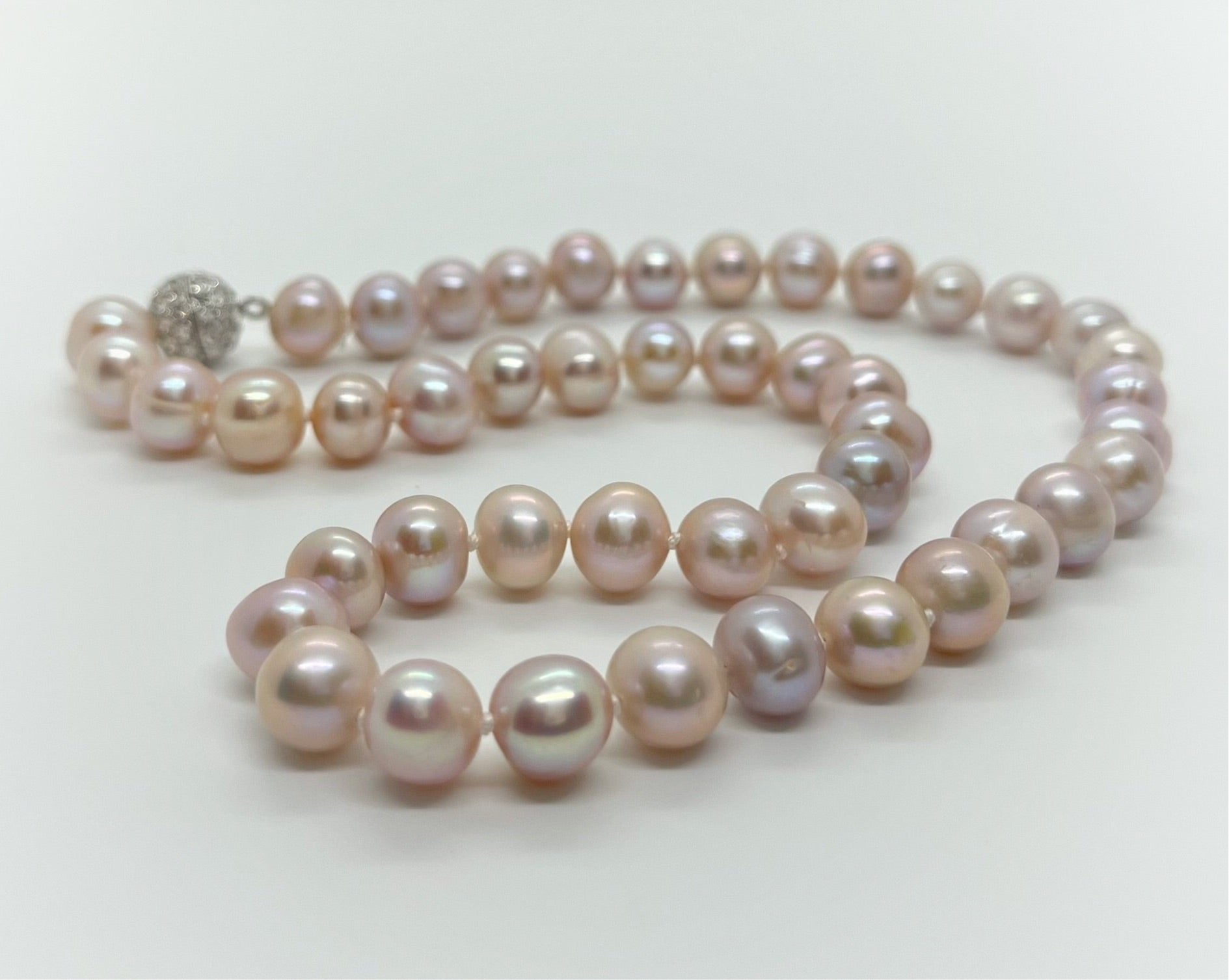 8-10mm Freshwater Pearl with screwed Clasp Necklace - jptreasureschest